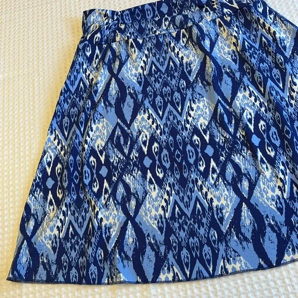 Tranquility by Colorado Clothing A-Line Skirt MEDIUM Mini Above Knee Blue White - Picture 5 of 11
